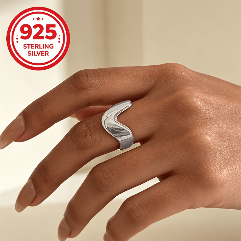 925 Silver Adjustable Open Geometric Interlocking Ring